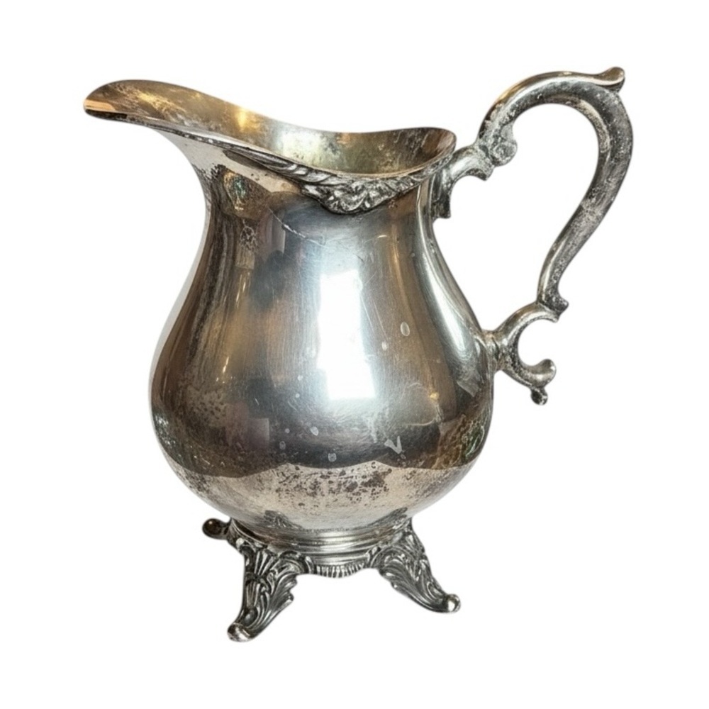 Vintage English Silver Mfg Silverplated Pitcher Victorian Rococo